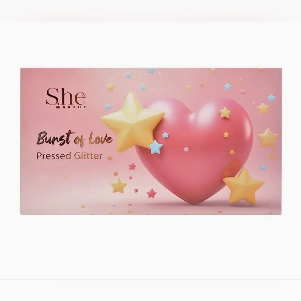 She Makeup Burst of Love Pressed Glitter Palette